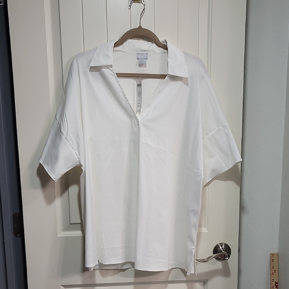 Chico's Classic White Poplin Top